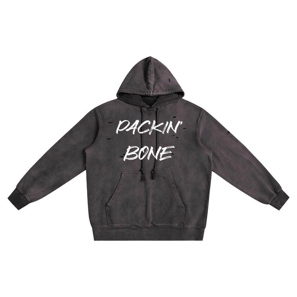 Heavyweight Pure Cotton Hand-Frayed Monkey Washed Hoodie