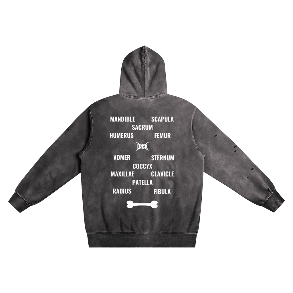 Heavyweight Pure Cotton Hand-Frayed Monkey Washed Hoodie